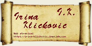 Irina Kličković vizit kartica